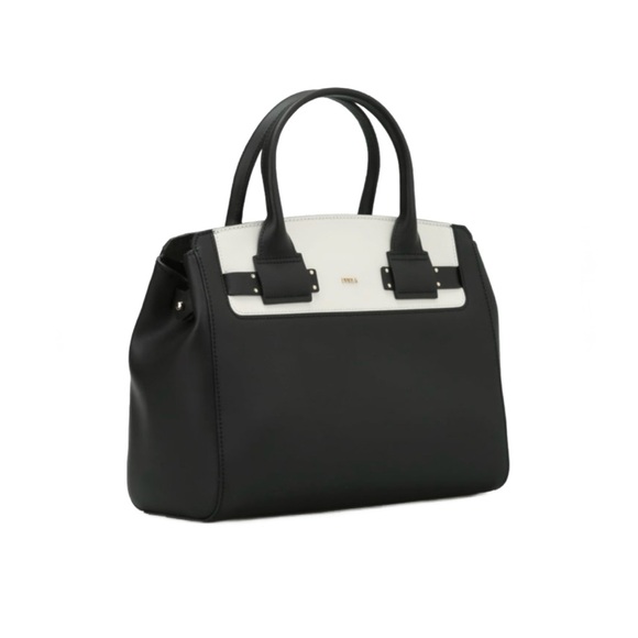 Furla Black and White Handbag. - Picture 3 of 11